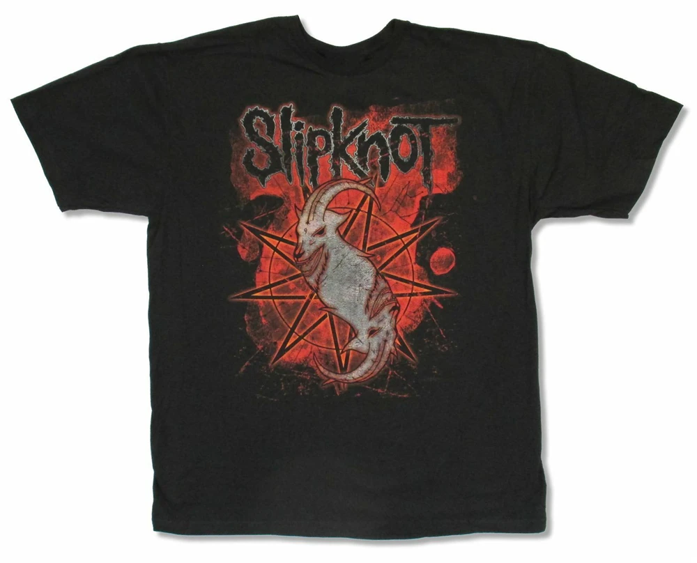 Slipknot Коза логотип Красный брызги Nonagram черная футболка новая брендовая одежда для