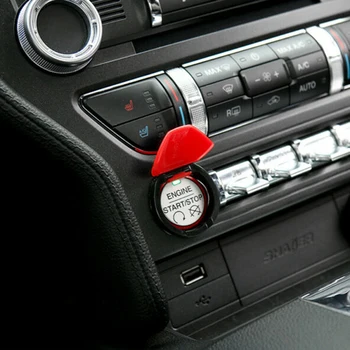

Console Switch Cover Trim High Quality ABS Red+Black Engine Button Center