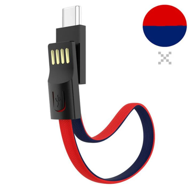 Плетение кольцо для ключей из кабеля USB кабели для iPhone X Кабель Micro usb type C Быстрая зарядка 2.1A зарядный кабель для samsung Galaxy Xiaomi - Тип штекера: Red Blue