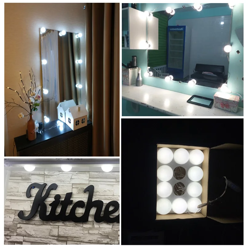 Светодиодный зеркальный светильник для макияжа лампа голливудский туалетный s