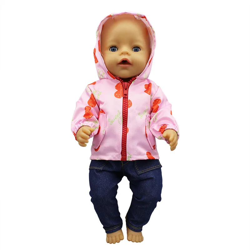 Puppenjacke,Kapuzenjacke,für 43cm große Puppen Baby Puppe Puppenkleidung neu 