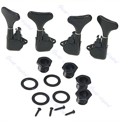  New Black Guitar Sealed Tuners Tuning Pegs Machine Heads 2R2L For 4 String Bass
