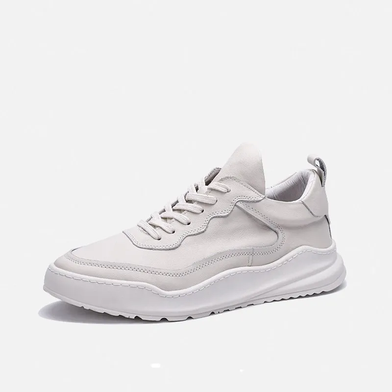 Роскошные кроссовки из натуральной кожи мужская повседневная обувь на платформе