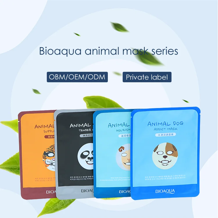 BIOAQUA Skin Care Korea Face Mask Hot sale Moisturizing Facial Mask Sheet Whitening Essence Animal Facial Mask