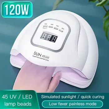 

120W Smart UV LED Lamp Gel Polish Nail Dryer Timed Manicure Phototherapy Machine For Drying Nails Manicure Tool Nail Art Tools