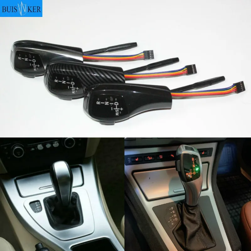 

Carbon Fiber Black Silver LED Gear Shift Knob Shifter Lever for BMW Z4 Roadster E85 Coupe E86 2001-2008 Automatic Accessories