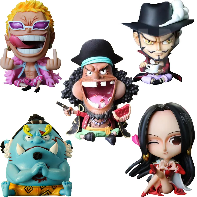 

10cm One Piece Donquixote Doflamingo Marshall D Teach Jinbe Boa Hancock PVC Action Figure Anime One Piece Collectible Model Toy