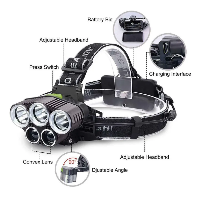 bike bicycle light Rechargeable Head light T6 LED Tactical Headlamp Zoomable+Charger+18650 bike light#4n01