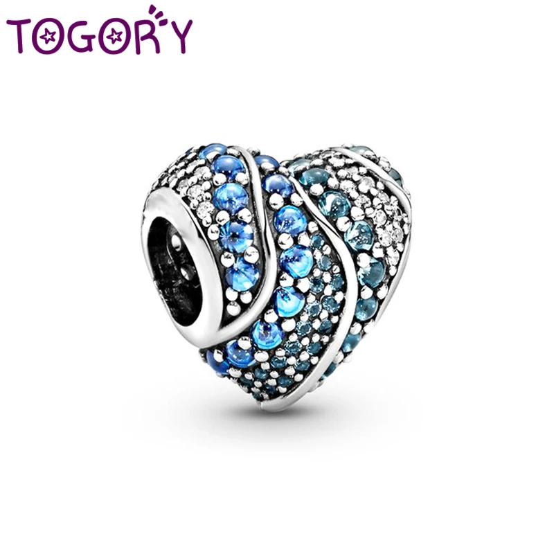 2 шт./лот синие подвески в форме сердца с кристаллами Подвески подходят для