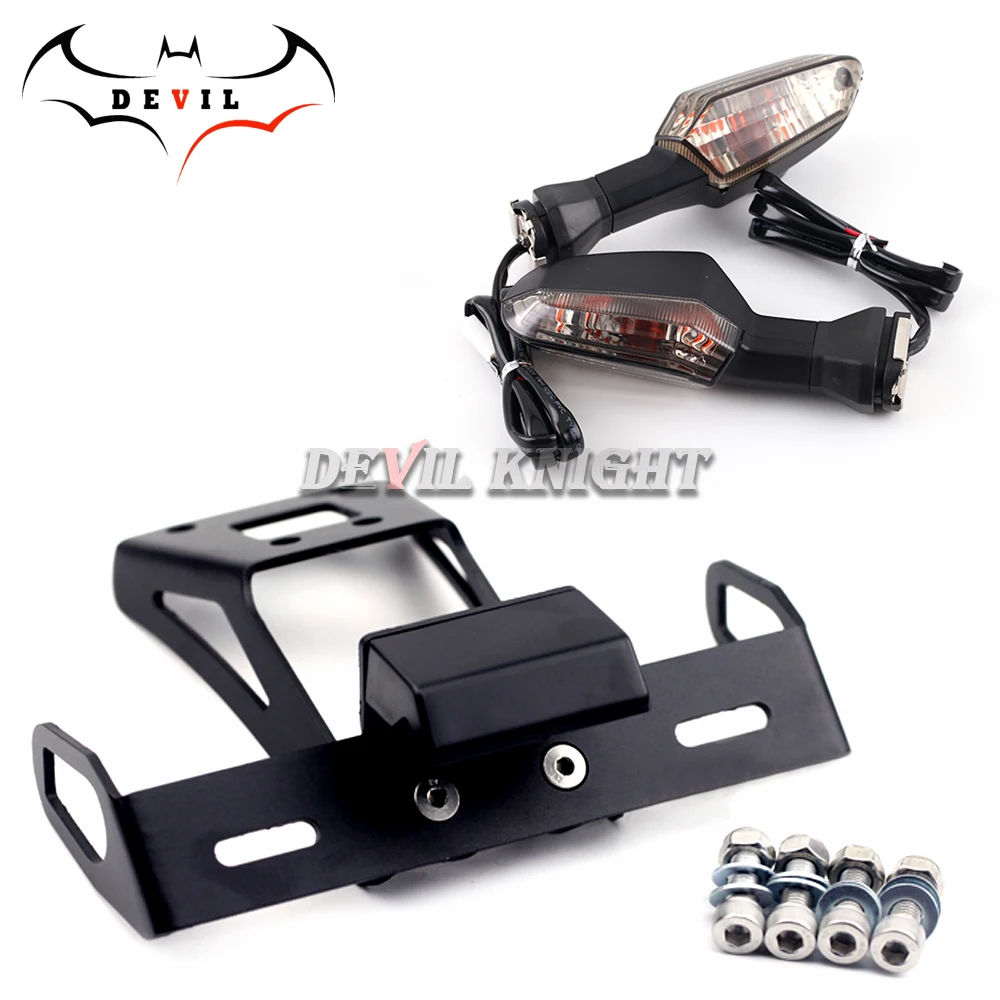 

License Plate Holder & Turn Signal Light LED Light For KAWASAKI NINJA 250/400 2018 2019 Z400 Tail Tidy Fender Eliminator