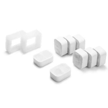 

Ceramic Pet Lotus Pet Water Fountain Replacement Filters 8Pcs Premium Cotton Activated Carbon and 2Pcs Foam Filters, White