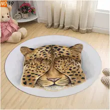 3D Животный мир ковер с леопардовым рисунком Land Pad для гостиной, кухни, коврик для ванной комнаты, Нескользящая подушка для стула, Круглый напольный ковер