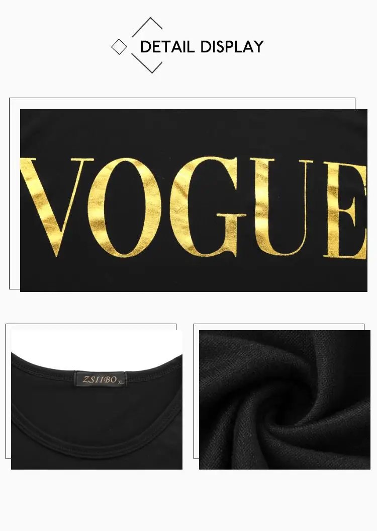 Харадзюку Летняя женская футболка Новое поступление модная футболка с принтом VOGUE женские футболки повседневные женские футболки размера плюс S-XL