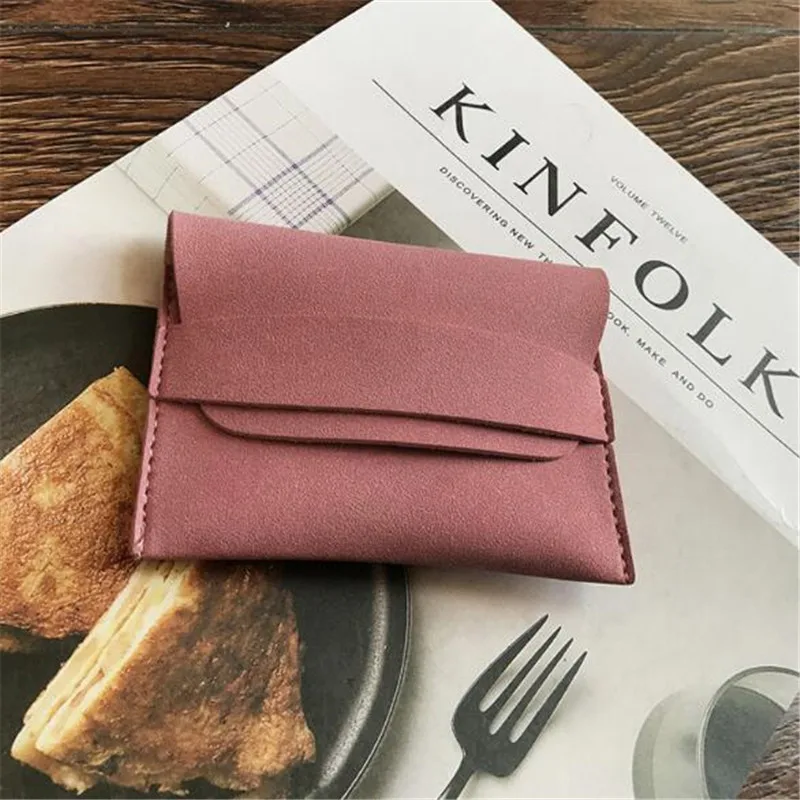 Pink Маленький женский кошелек, милые студенческие кошельки для монет, мини карман для денег, матовая женская короткая сумка для монет, мягкая сумка для монет, пояс - Цвет: Pink