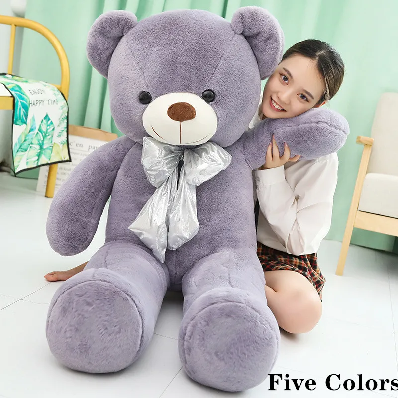 big teddy bear in bedroom