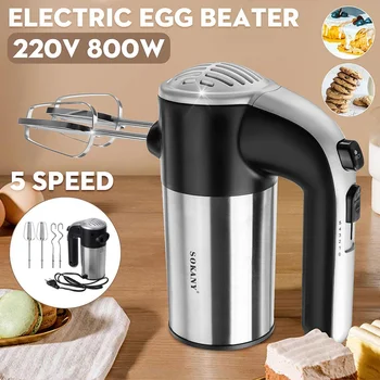 5 Speeds Electric Food Mixers Blender High Quality Dough Blender Egg Beater Spiral Whisk Mixer For Kitchen Cooking Tool