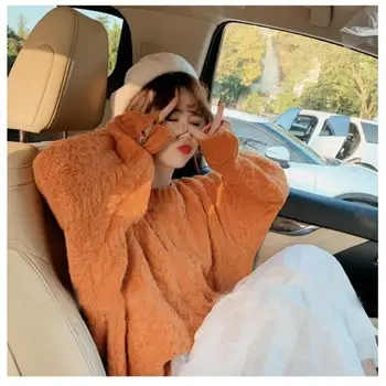 

Solid Long Sleeve Knitted Sweater Women O-Neck Loose Long Sweaters Winter Jumper Casual Pullover Tops