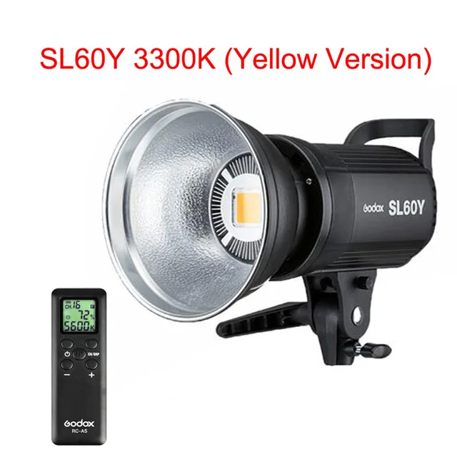 Аксессуары для фотостудий Godox SL-60W SL-60Y ультратонкое естественное освещение CRI 95+ светодиодный видео светильник SL60W белый 5600K 60W Bowens Mount+ пульт дистанционного управления+ отражатель CD50 Y - Цвет: SL60Y
