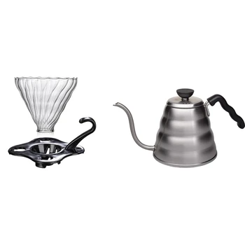 

Premium Pour over Coffee Kettle with for Gooseneck Tea Kettle - Stainless Steel & Glass Coffee Dripper Clever Coffee Filter Glas