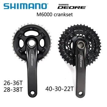 

shimano DEORE M6000 crankset 20 30 Speed bike bicycle mtb crankset with bb52 Bottom Bracket 40-30-22T, 28-38t 170mm 175mm