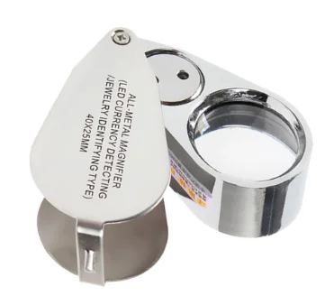 40x 25mm Jewelers Eyes Optical Glass Loupe Magnifier Magnifying LED Light Mini Lupa Plastic Handheld Lens Loep Opvouwbaar - Цвет: with USB