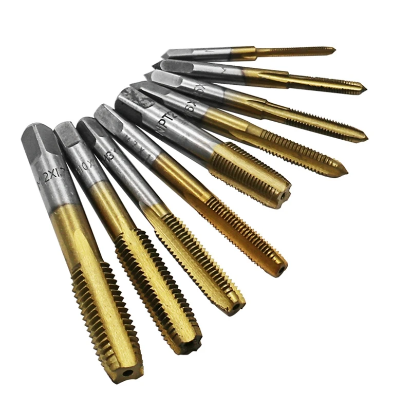 Hot 20Pcs/Set Tap Dies Set Nc Screw Thread M3-M12 Plugs Taps Titanium Plating Hand Screw Taps Hand Tools