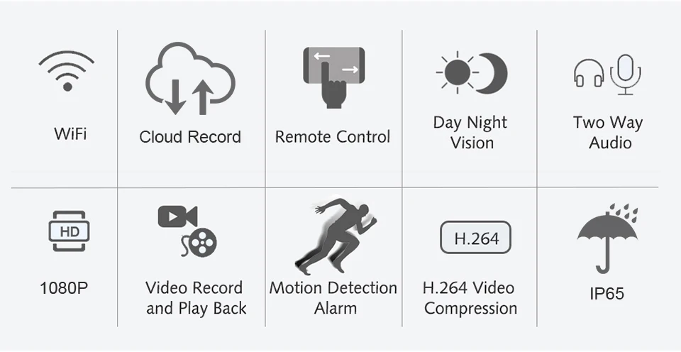 DAYTECH 1080P IP wifi камера CCTV; аудио домашняя камера видеонаблюдения наружная/Внутренняя камера 2MP Водонепроницаемая IP65 двухстороннее аудио