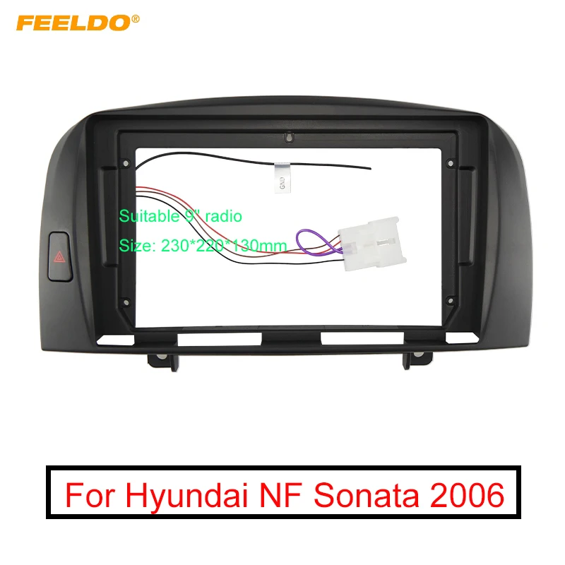 

FEELDO Car Audio 9" Big Screen Fascia Frame Adapter For Hyundai NF Sonata 2Din Dash DVD Player Fitting Panel Frame Kit