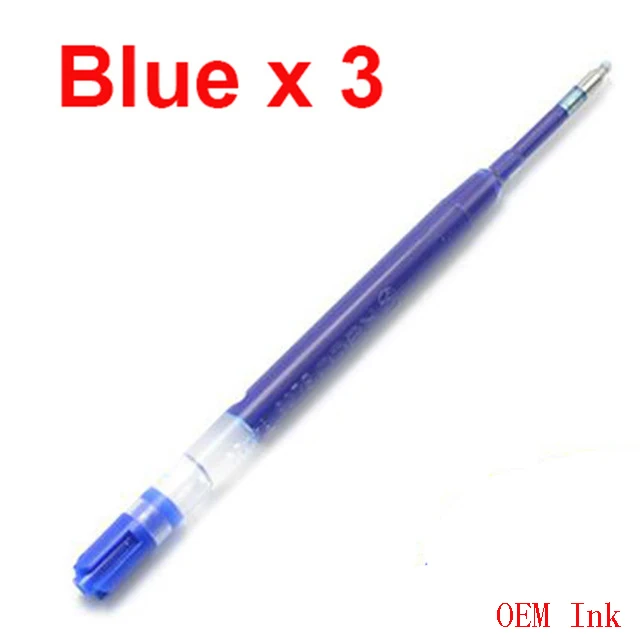 3pcs blue ink Новейшая оригинальная металлическая ручка-знак Xiaomi 9,5 мм ручка-знак PREMEC гладкая швейцарская черная сменная Золотая/серебряная прочная ручка-знак - Цвет: 3pcs blue ink