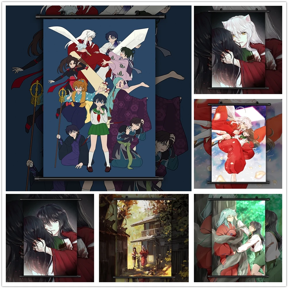 Inu Yasha inuyasha HD Print Anime Wall Poster Scroll Room Decor