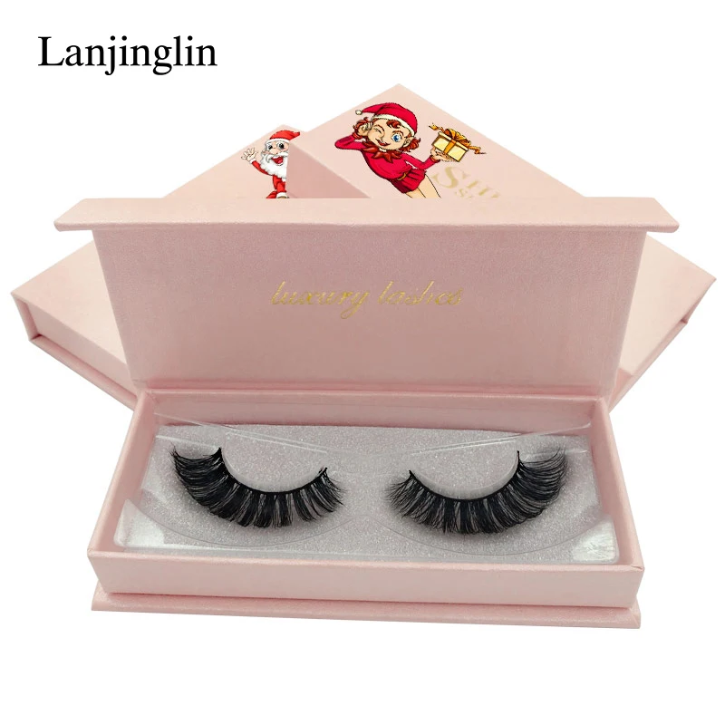 LANJINGLIN, 1 пара, полосы, ресницы, 3d норковые накладные ресницы, макияж, натуральные длинные накладные ресницы, толстые норковые ресницы, удлинение