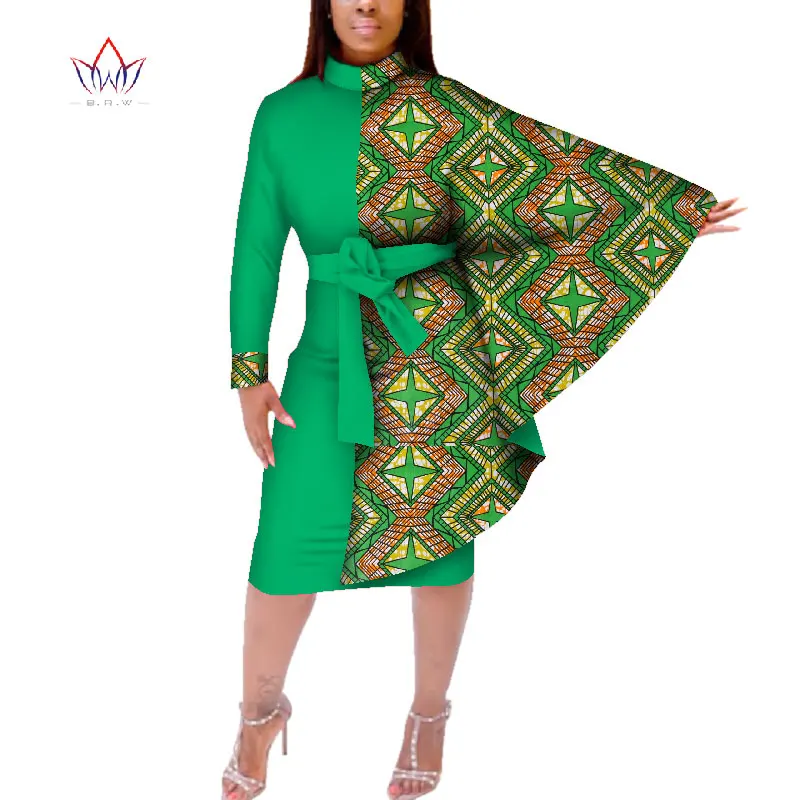 Модное осеннее Африканское женское платье с рукавом летучая мышь традиционное