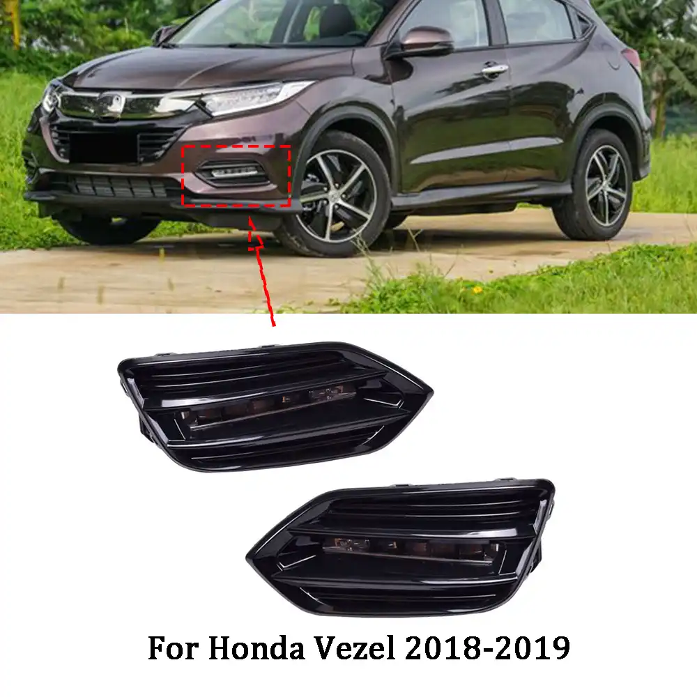 Ecahayaku 1 Pair Led Drl Daytime Running Light For Honda Vezel 18 19 With Yellow Turn Signal Light Blue Night Lamp Dc 12v Car Light Assembly Aliexpress