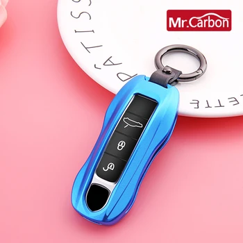 

2018 Matte metal Car Key Cover Case For Porsche Cayenne Panamera Car Styling Key Shell Protection Car keychain Accessorie