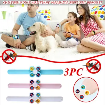 

3PCS Outdoor Children Cartoon Adjustable Lava Mosquito Repellent Silicone Bracelet Essential Oil Bracelet Children Adult 22.5cm