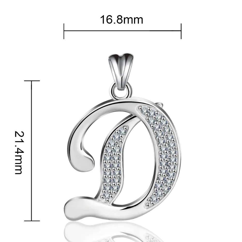 Серебряное ожерелье EUDORA 925 пробы, 26 букв, индивидуальный шарм, подвеска 45,72 см, круглая цепочка с коробкой для украшений, Подарок на годовщину D77