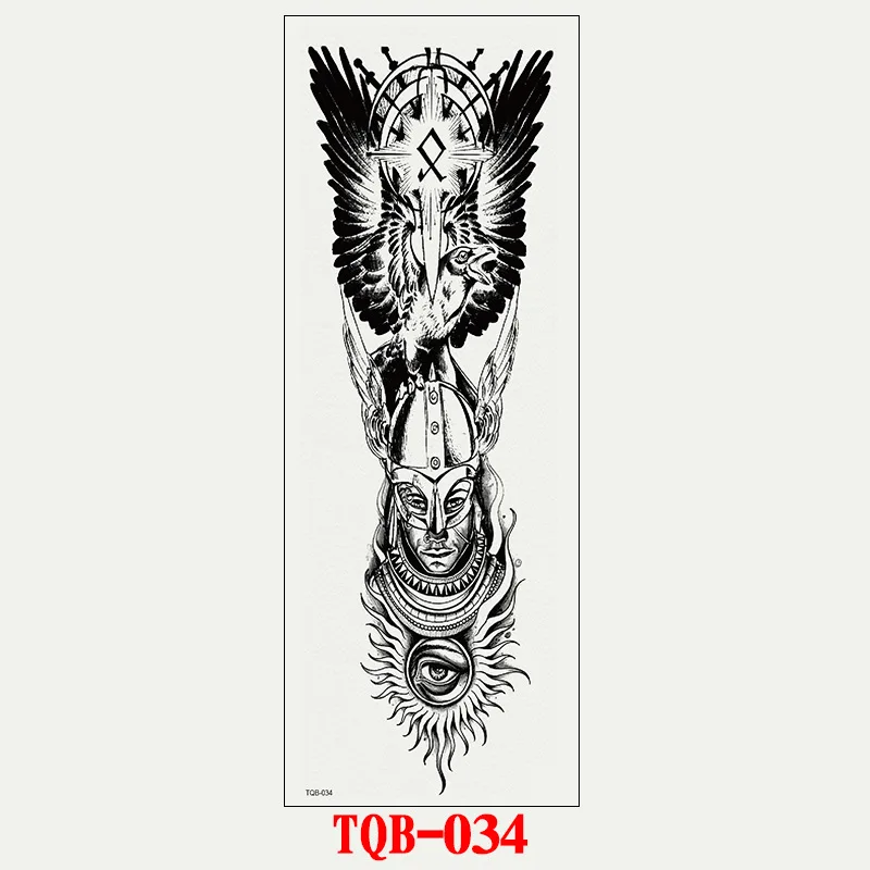 Полная рука цветы Демон цветные тату наклейки Post мужской женский водонепроницаемый стикер персонаж один раз для мужчин и женщин - Цвет: 34