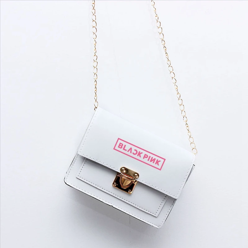 

Blackpink Handbags Fashion Simple Small Square Bag Kpop Women's Designer Handbag PU Leather Chain Mobile Phone Shoulder Bags