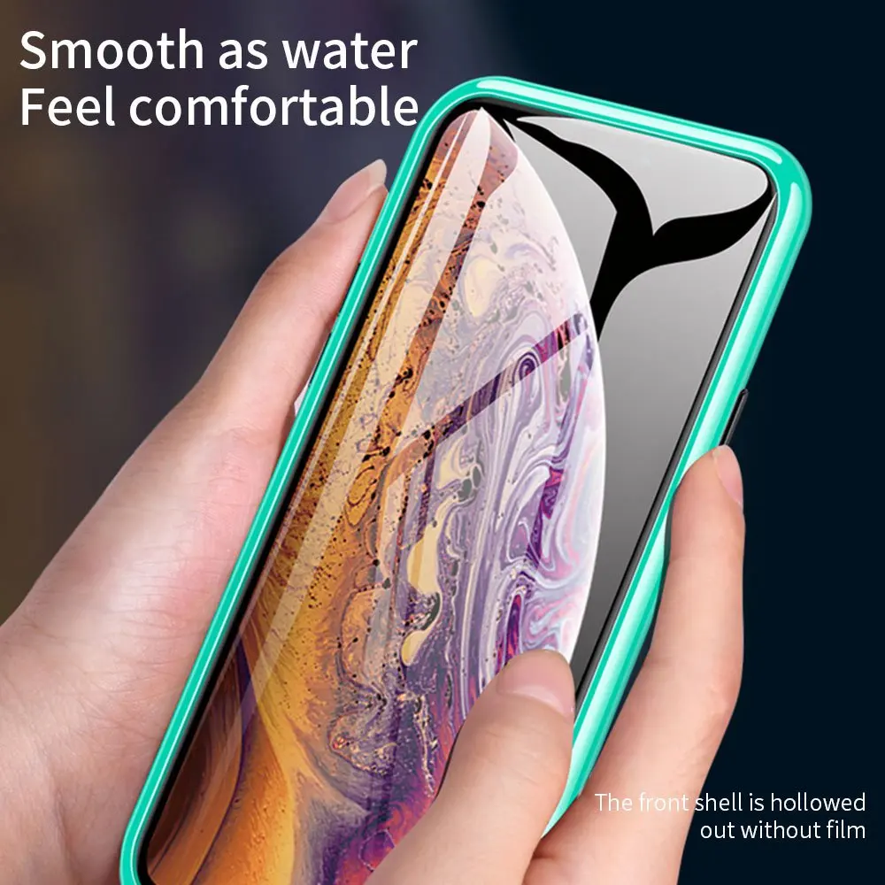 KISSCASE цветной чехол с магнитной адсорбцией для iPhone 11 Pro Max XR XS MAX X 8 7 Plus Роскошный ПК+ чехол из закаленного стекла для телефона Fundas