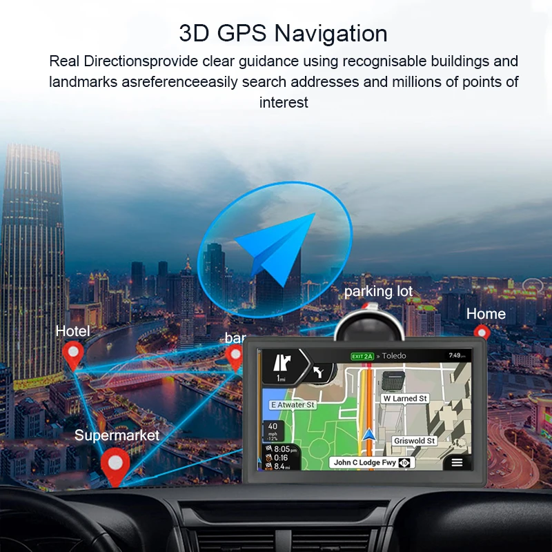 Anfilite 7 дюймовый автомобильный GPS навигатор 800*480 512M 16GB Android MT8127 четырехъядерный Cortex