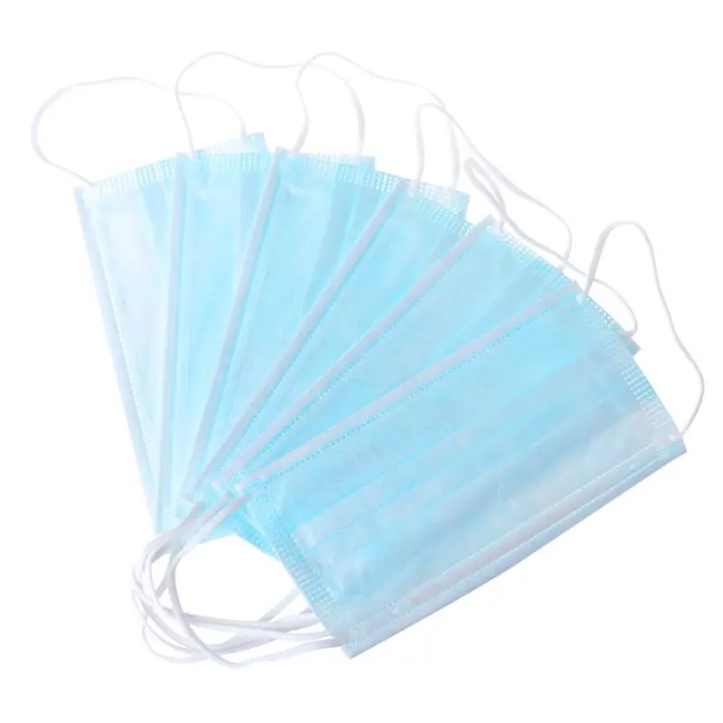 

10 Pcs 3 Layers Face Masks Prevent Droplet Transmission Waterproof Windproof Non-woven Earloop Face Mouth Mask