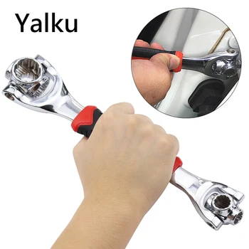 

Yalku 48 in 1 Tiger Wrench Wrench Tools Socket Works with Spline Bolts Torx 360 Degree 6-Point Hexagons Socket Car Repair Tools