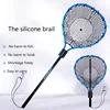 Big Fish Sea Fishing Net Lura Hand Net Aluminium Alloy Outdoor Fishing Blue Silica Gel Diddle-net Lura Net 3 Flat Push Expansion ► Photo 1/6