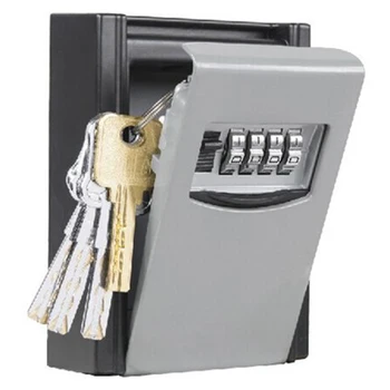 

New 4-Digit Keys Storage Box Outdoor Wall Mount Combination Lock Security Case Combination Key Storage Lock Box Indoor