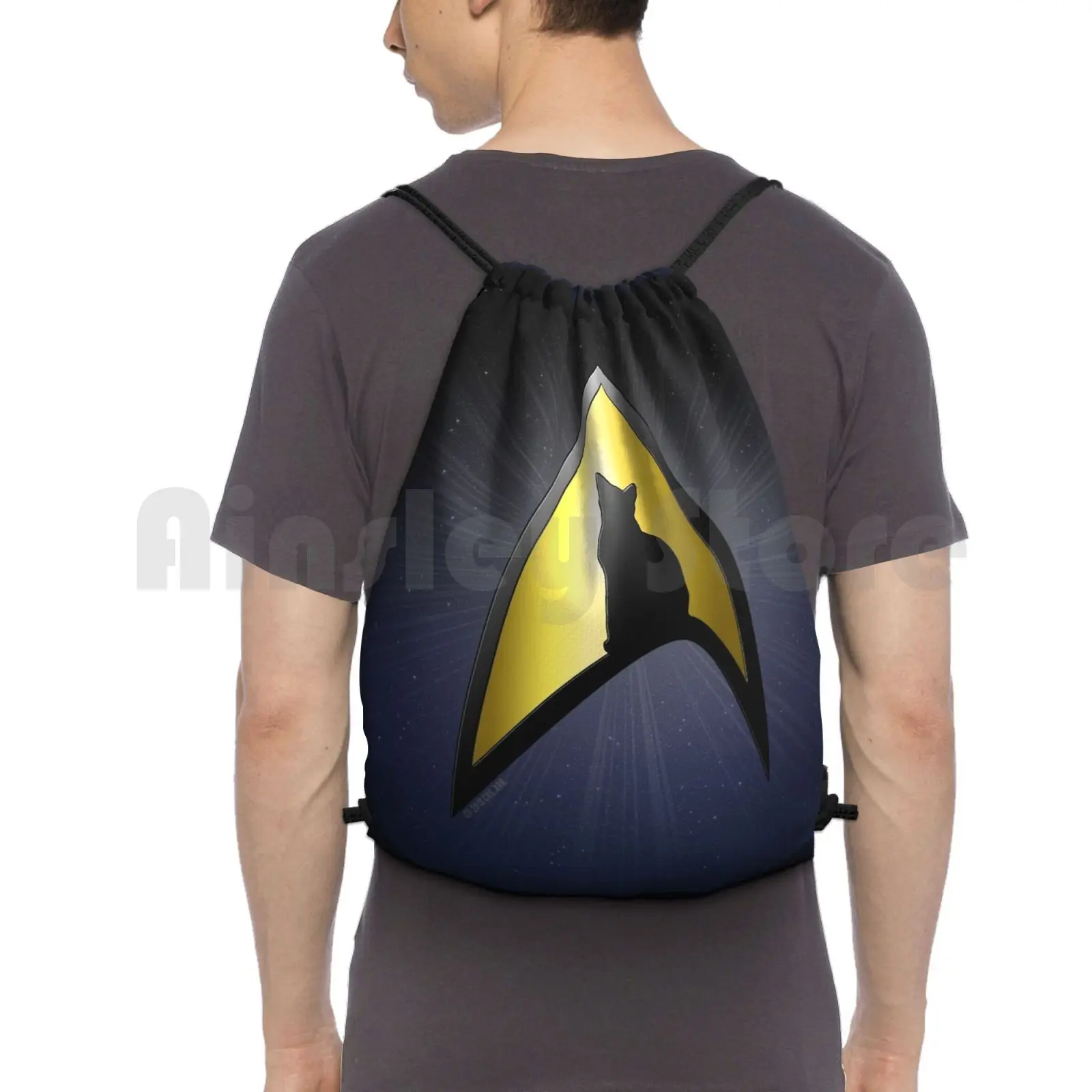 

Starfleet Cat Backpack Drawstring Bags Gym Bag Waterproof Star Rbpartnerprogram Startrek Theoriginalseries Star Cat Kitty