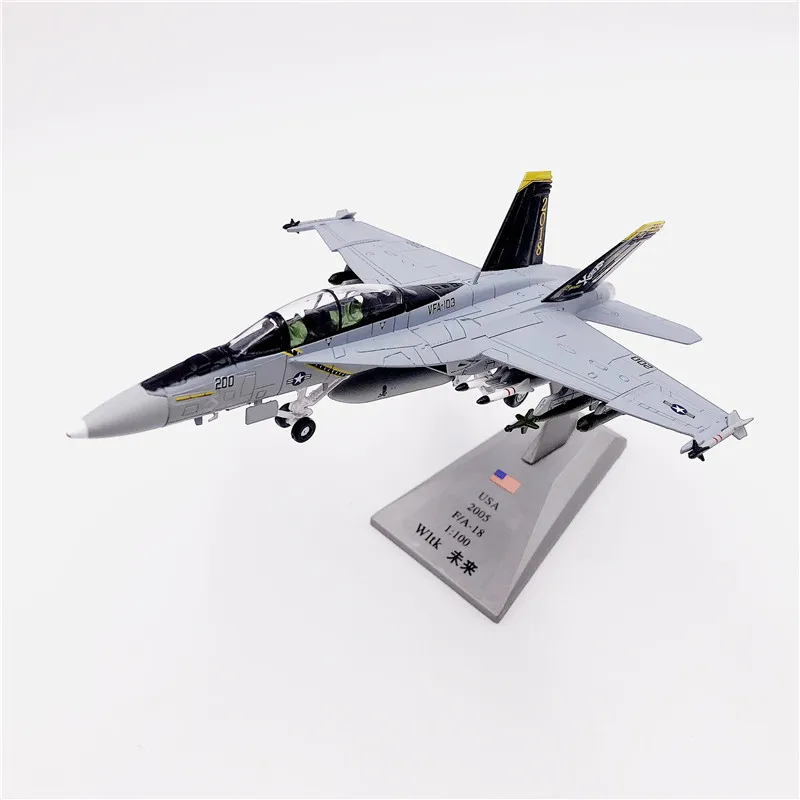 Новинка 1/100, масштабная военная модель, игрушки F/A-18 Hornet, мультирольный истребитель, литой металлический самолет, модель игрушки для детей, коллекция подарков