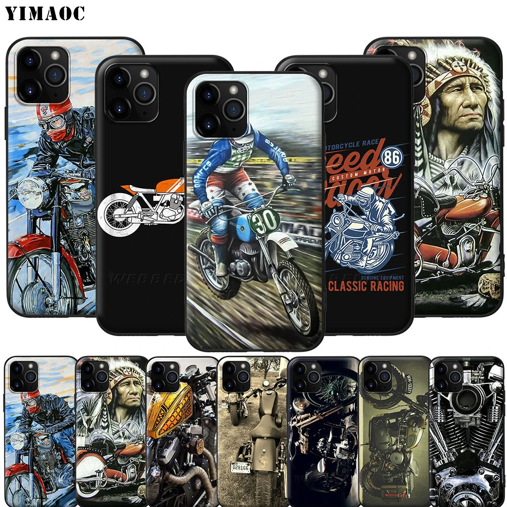 Силиконовый мягкий чехол YIMAOC в стиле ретро для мотокросса iPhone 12 Mini 11 Pro XS Max XR X 8 7 6 6S