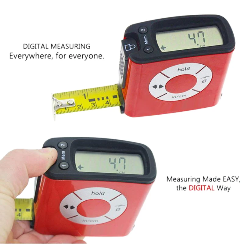 5M/16Ft Lcd Digital Tape Measure Portable Digital Measuring Tape