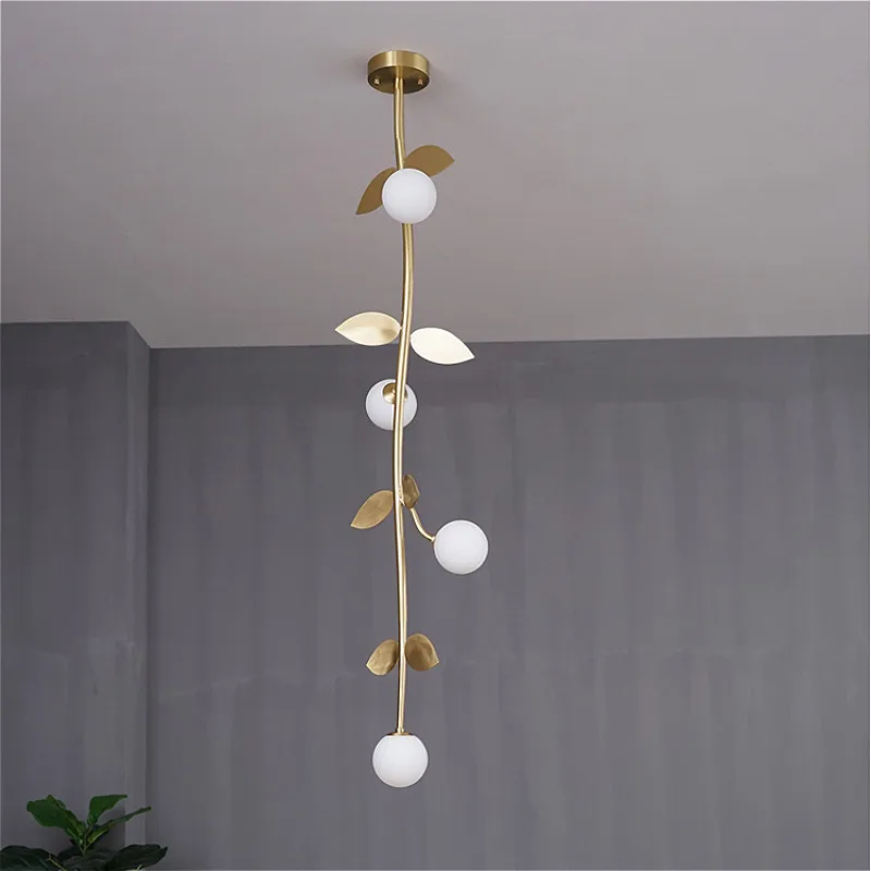 Modern copper led chandelier Nordic creative interior lighting bedroom bedside lamp staircase dining room Pendant Lamp G9 bulb