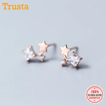 

Trustdavis Luxury Minimalist 925 Sterling Silver Fashion Lovely Star CZ Stud Earrings Gift For Women Wedding Party Jewelry DS857